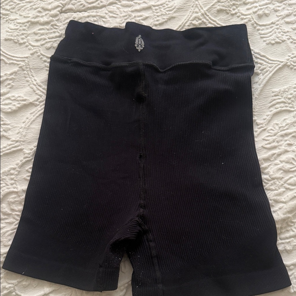 Free people Black Ribbed Shorts
